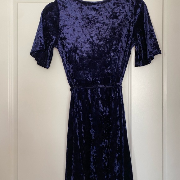 Velvet Faux Wrap Dress - Picture 5 of 5